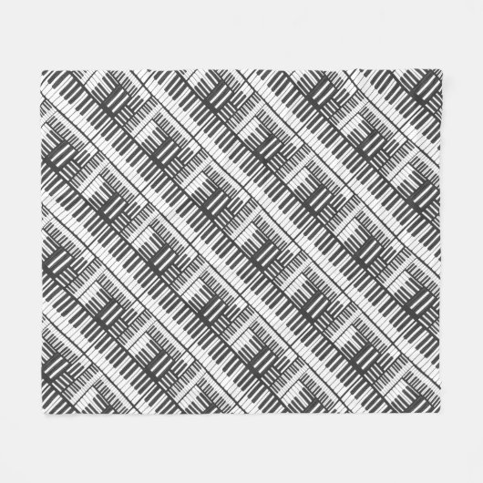 Piano Keys and Stripes Pattern Fleece Blanket (Vorderseite (Horizontal))
