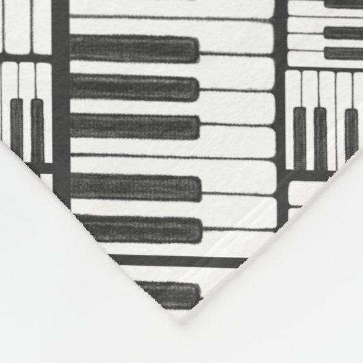 Piano Keys and Stripes Pattern Fleece Blanket (Ecke)
