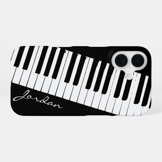 Piano Keys | Angled | Customizable iPhone 16 Hülle (Rückseite (Horizontal))