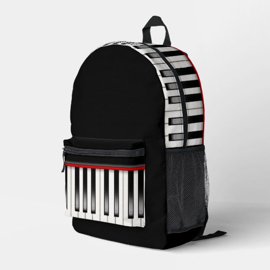Piano Keys Bedruckter Rucksack (Rückseitige Ecke Rechts)