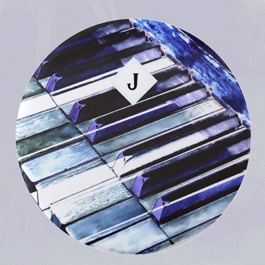 Piano Keys Blue Modern Music Lover Personalisiert Button
