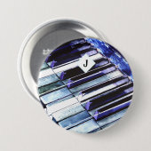 Piano Keys Blue Modern Music Lover Personalisiert Button (Vorne & Hinten)