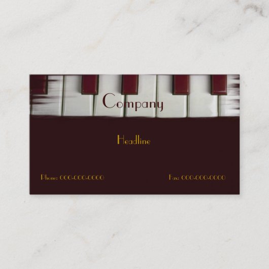 Piano Keys Business Card Visitenkarte (Vorderseite)