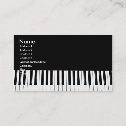 Piano Keys Business Card Visitenkarte (Vorderseite)