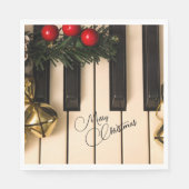 Piano Keys Christmas Garland & Bells Serviette (Vorderseite)