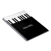 PIANO KEYS DESIGN NAME MUSIC LOVER NOTIZBLOCK (Rechte Seite)