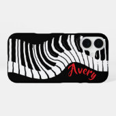  Piano Keys | Distorted | Customizable iPhone 16 Hülle (Rückseite (Horizontal))