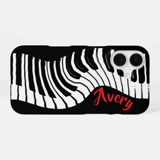  Piano Keys | Distorted | Customizable iPhone 16 Hülle (Rückseite (Horizontal))