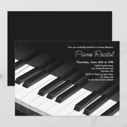 Piano Keys Einladung (Vorne/Hinten)