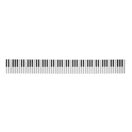 Piano Keys Elfenbein weiß und schwarz Satinband (Vorderseite)