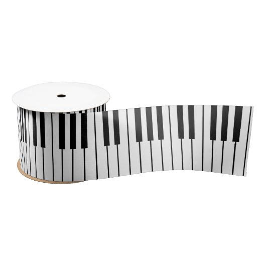 Piano Keys Elfenbein weiß und schwarz Satinband (Spule)