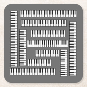 Piano Keys EV Rechteckiger Pappuntersetzer
