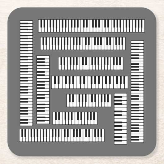 Piano Keys EV Rechteckiger Pappuntersetzer (Vorderseite)