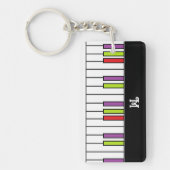 Piano Keys farbenfrohe Musik Bright Custom Monogra Schlüsselanhänger (Vorderseite)