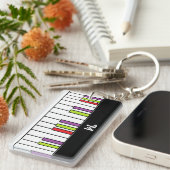 Piano Keys farbenfrohe Musik Bright Custom Monogra Schlüsselanhänger (Vorderseite rechts)