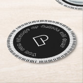 Piano Keys Funny Black und White Runder Pappuntersetzer (Angewinkelt)