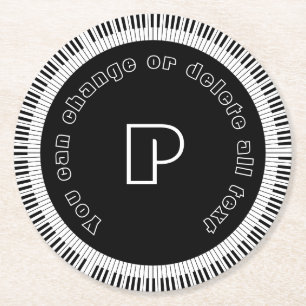 Piano Keys Funny Black und White Runder Pappuntersetzer