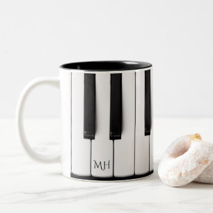 Piano Keys für kundenspezifische Monogramm-Tasse Zweifarbige Tasse