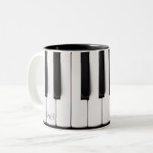 Piano Keys für kundenspezifische Monogramm-Tasse Zweifarbige Tasse (Vorderseite Links)