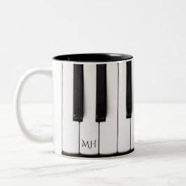 Piano Keys für kundenspezifische Monogramm-Tasse Zweifarbige Tasse