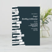 Piano Keys Geburtstagsparty Einladung (Stehend Vorderseite)