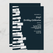 Piano Keys Geburtstagsparty Einladung (Vorne/Hinten)