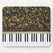 Piano Keys Gold Polka Dots Muster Mousepad (Vorne)