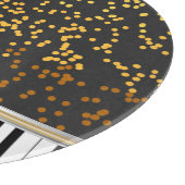 Piano Keys Gold Polka Dots Muster Schneidebrett (Ecke)