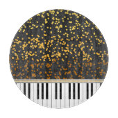 Piano Keys Gold Polka Dots Muster Schneidebrett (Vorderseite)
