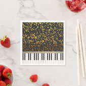 Piano Keys Gold Polka Dots Muster Serviette (Beispiel)