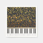 Piano Keys Gold Polka Dots Muster Serviette (Vorderseite)
