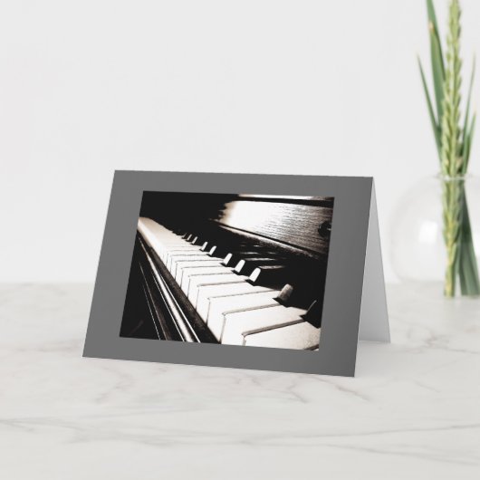 Piano Keys Grau Border Note Card Karte (Vorderseite)