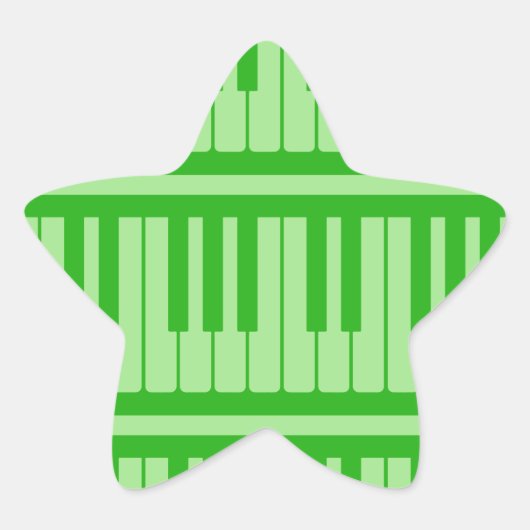Piano Keys Green Pattern Stern-Aufkleber (Vorderseite)