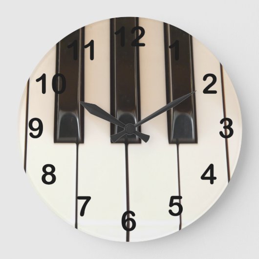 Piano Keys Große Wanduhr (Vorderseite)