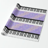 Piano Keys Hübsch Lilac Gemustert Geschenkpapier (Ungerollt)