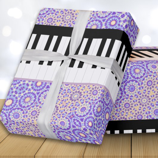 Piano Keys Hübsch Lilac Gemustert Geschenkpapier