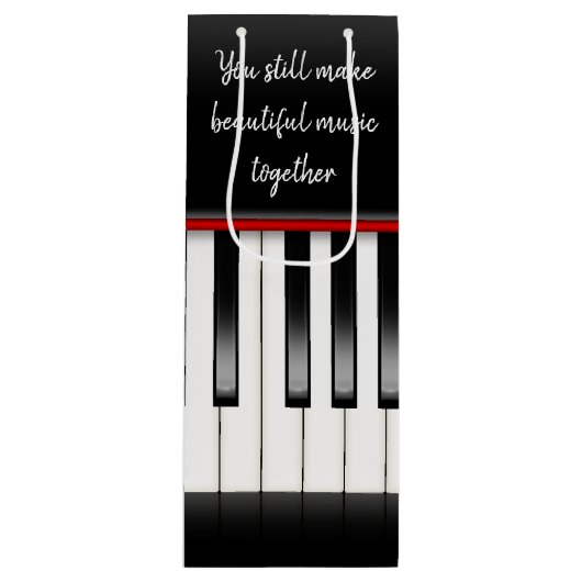 Piano Keys Jahrestag Geschenktüte Für Weinflaschen (Vorderseite)