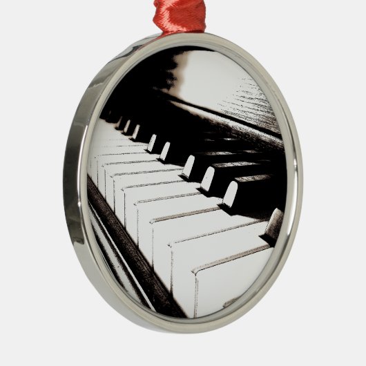 Piano Keys Macro Silbernes Ornament (Rechts)