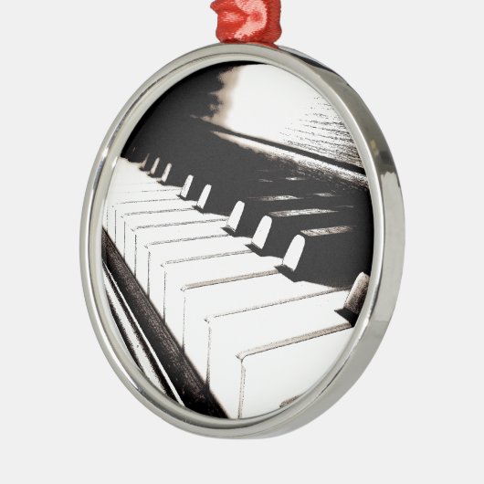 Piano Keys Macro Silbernes Ornament (Links)