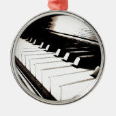 Piano Keys Macro Silbernes Ornament (Vorne)