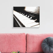 Piano Keys Macro Wrapped Canvas Leinwanddruck (Insitu (Wohnzimmer))