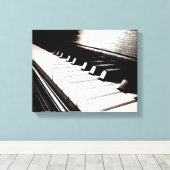 Piano Keys Macro Wrapped Canvas Leinwanddruck (Insitu (Holzboden))