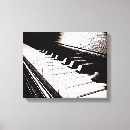 Piano Keys Macro Wrapped Canvas Leinwanddruck (Vorderseite)