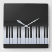 Piano Keys Modern Quadratische Wanduhr (Vorderseite)