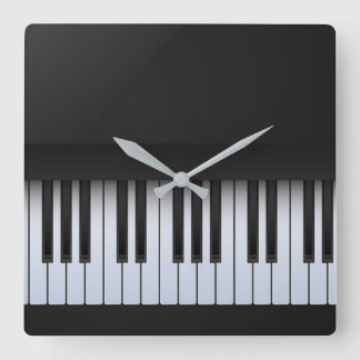 Piano Keys Modern Quadratische Wanduhr