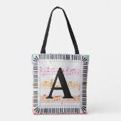 Piano Keys Monogram Pianist Piano Player Tasche (Rückseite)