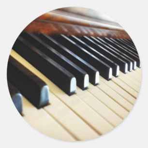 Piano Keys Music Gips Round Sticker