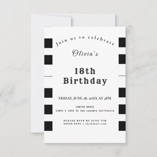 PIANO KEYS MUSIC LOVER Fest Thema Einladung (Vorderseite)