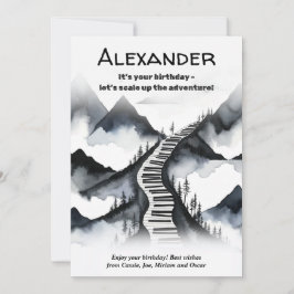 Piano Keys Music Mountains Keyboard Climb Geburtst Karte