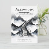 Piano Keys Music Mountains Keyboard Climb Geburtst Karte (Stehend Vorderseite)